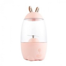 새로운 미니 휴대용 블렌더 신선한 과일 믹서 그라인더 원심 과즙 짜는기구 USB 충전식 스무디 메이커 사랑스러운 토끼 주스 메이커, 분홍, 협동사