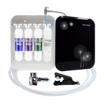 실속형 수소알칼리4단 싱크탑정수기 블랙 DIY1년세트