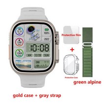 울트라 스마트 워치 시리즈 8 49mm 케이스 420*485 Alipay GPS 트랙 블루투스 PK ZD8 맥스, GreyAlpine green_49mm