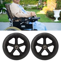 휠체어 전기 에 대 한 2pcs 교체 pu 휠 전문 검은 안전 pu 앞 바퀴 액세서리, 없음
