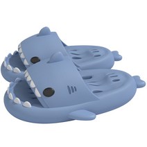 로렘 푹신한 4cm 상어 물빠짐 슬리퍼 욕실화 남녀공용, 블루, 1켤레