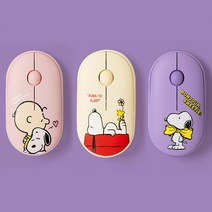 스누피 무선 무소음 마우스 예쁜 캐릭터 블루투스 저소음 노트북 휴대용 아이패드 태블릿 맥북 애플 폰 소리안나는 게이밍 귀여운 사무용 디자인 컴퓨터 추천 다이소, 2. 베이지 마우스(스누피&우드스탁)