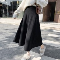 다바드 A라인 밴딩 플레어 니트 치마 스커트