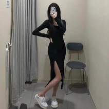 Z3JC 봄 인테리어 트임 날씬해 보이고 스타일리쉬해요 여성 롱원피스