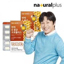 내츄럴플러스 면역&항균 그린 프로폴리스 아연 60정 2박스, 120정(4개월)