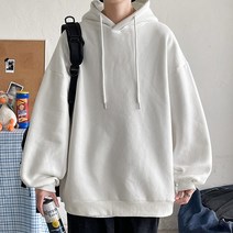 남성 오버핏 후드 티 집업 빅사이즈 맨투맨 streetwear 봄 가을 캐주얼 까마귀 단색 대형 여성용 스웨트 셔츠