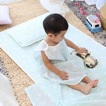 화모베이비 리플2종 소프트매쉬패드+사각매쉬베개 시원한낮잠이불매트세트, 달빛병아리