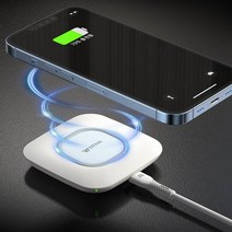 15QI 무선 호환 고속 무선충전 패드 무선충전기, 밸류엠 이지 - 화이트