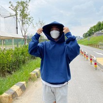 진짜클로젯 모자 큰 후드티 왕모자 엄청 큰 두꺼운 끈없는 브라운 카키