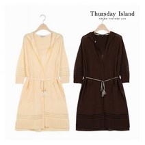 [써스데이아일랜드][Thursday Island] 여성 타슬 장식 포인트 후드 롱 가디건(T204MCD232W) 396222