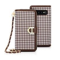 갤럭시노트9 케이스 또아네 지퍼형 지갑 하운드체크 스트랩 다이어리