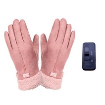 발열 장갑 겨울용 USB 충전식 전기 온열 방수 기능 차가운 사이클링 스포츠용 터치 스크린 소재 손을 따뜻하게 하는 보온, 분홍색