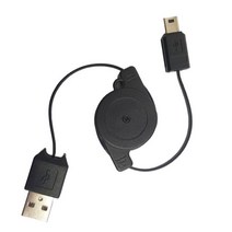 일렉킹 미니5핀 릴케이블 0.7M 블랙 자동감김 USB 데이터전송 충전케이블 케이블