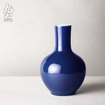 화이트 세라믹 꽃병 수제 장식 장식품 새로운 중국 꽃꽂이 간단한 홈 액세서리 꽃 다도 선 꽃, 색상 분류: 스타일 5 다크 블루