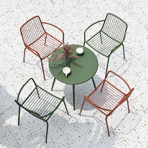 야외 테이블 세트 카페 테라스 의자 야외용 베란다 정원 철제 원형 마당 옥상 티테이블, 블랙 테이블