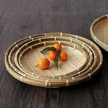 싸리채반 체반 대나무소쿠리 대나무채반 원형, 옵션명, 34cm