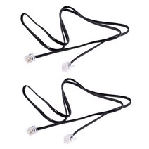 2X RJ11 6P4C 전화 케이블 코드 ADSL 모뎀 1 미터, [01] black