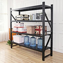 조립 창고 조립식 앵글 철제 선반 매장 진열대 수납장 렉, 기둥빔(세로)1개-블랙