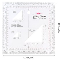 UTM/MGRS 용 좌표 각도기 야외 생존 용품 1:25000 스케일지도, 1pc white, CHINA