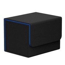 GHSHOP 프리미엄 카드 데크 박스 주최자 홀더 TCG 용 보관 수집 가능한 컨테이너 디스플레이, PU, 블랙 블루