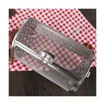 항아리 바베큐 화로대 내구성 스테인레스 스틸 그릴 오븐 회전 로스터 드럼 땅콩 커피 콩 바구니 홈 액세서리, Large