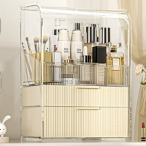 디엔다 대용량 화장품 정리함 보관함 풀커버, 고급스러운 베이지, 1개