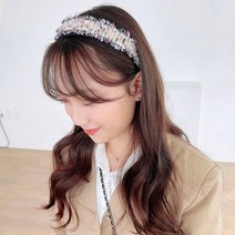 프로방스 트위드 헤어밴드 넓은 데일리 심플 기본 베이직 볼륨 고급 명품 와이드 머리띠