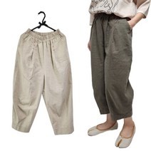 [편마담샵] 중년여성 항아리 50대 60대 국산 면마 배기 바지 봄여름