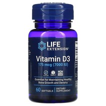 라이프 익스텐션 Life Extension 비타민D3 175mcg(7 000IU) 소프트젤 60정, 2개