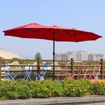 카시안 트리플 롱 파라솔 CN 카페 수영장 리조트 정원 대형 야외 그늘막, 와인