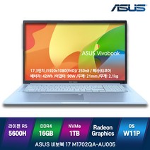 ASUS 가성비 학생용 노트북 아수스비보북 M1702QA (마우스 증정), M1702QA-AU005, WIN11 Pro, 16GB, 1TB, 라이젠5, 실버