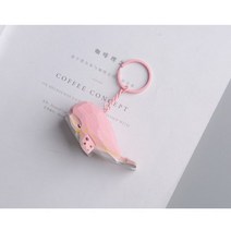 손 조각 DIY 고래 키 체인 귀여운 나무 펜던트 자동차 가방 열쇠 고리 발렌타인데이, 핑크 고래