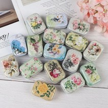 티백보관함 케이스 커피 탕비실 수납 정리함 휴대용 금속 양초 라운드 상자 미니 컨테이너 사탕 쿠키 축제 파티 용품 1 개, 티백보관함 1pc random