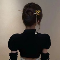 [실버플라워]궁중비녀 장미 긴머리 한복헤어비녀 패션비녀 한복비녀XC063