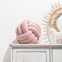 꽈배기쿠션 공 쿠션 매듭 하트시그널 인스타 인테리어 소파 짠 장식 이 창 라이트 럭셔리 솔리드 컬러, 핑크색, 직경 28cm