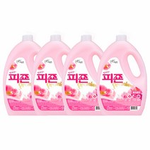 피죤 섬유유연제 핑크로즈 본품, 3.1L, 4개