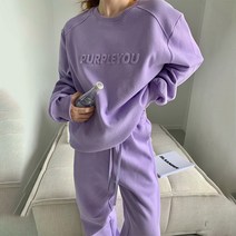 JUST FEEL!NG 트레이닝세트 여성기모 고급스러운 캐쥬얼 패션 운동복 빅사이즈 조커 팬츠 라운드넥 상하 2종 세트