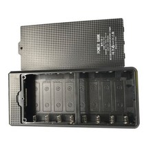 내구성 분리 가능한 QC3.0 듀얼 USB LCD DIY 8x18650 배터리 케이스 전원 뱅크 쉘 휴대용 외부 상자 배터리 PowerBank Protector, 검은 색