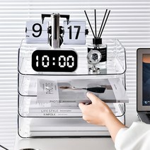 서류정리대 문서함 영수증보관함 서류수납장 투명 화이트