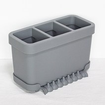 열탕 소독 OK 물빠짐 OK 국산 실리콘 3단 분리 3구 수저통, 인디그레이, 1개