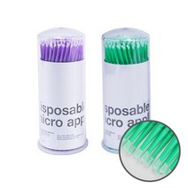 마이크로 면봉(1.5mm 2.0mm) 일회용 면봉 속눈썹연장 재료 100p, 2.0mm(중)-그린