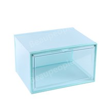 실내 조립형 간편 수납 투명 아크릴 운동화 신발 수납장 신발장 장난감 보관함 다층 캐비넷, 하늘색, 34.5X27X19CM