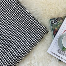 596 탐나요 골드 메탈 하운드 체크 트위드 원단, 블랙화이트