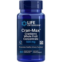라이프 익스텐션 크랜베리 만노오스 크랜맥스 500mg 60베지캡슐 고약사 약들약, 60정, 1개