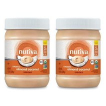 Nutiva 유기농 아몬드 코코넛 스프레드 11.5 oz (2 팩)- 저탄수화물 케토 스낵 글루텐 무함유, Almond Coconut Spread