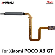 북스캔 지문 스캐너 샤오미 Poco M3 F3 X3 GT 프로용 홈 버튼 메뉴 리턴 키 센서 레드미 9T 용 플렉스 케이블, [07] Poco X3 GT Black