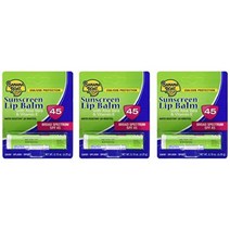 바나나 보트 알로에 베라 자외선 차단제 립밤 비타민 E SPF 45 3팩, 3 Count (Pack of 1)