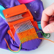 Speedweve 스타일 Darning 베틀 눈에 보이는 수선 청바지 미니 소형 소형 직조기 DIY 교묘 한 패턴 도구 직, 02 14 Hooks