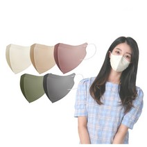 키리아 KF94 새부리형 컬러 마스크 100매, KF-94 2D 중형 베이지 100매