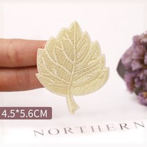 밀리터리와펜 화이트 빅 중소 사이즈 자수 패치 의류 바지 신발 구멍 막기 복구스티커 장식 나뭇잎 4637585289, 큰사이즈 -베이지컬러 2매, 본상품